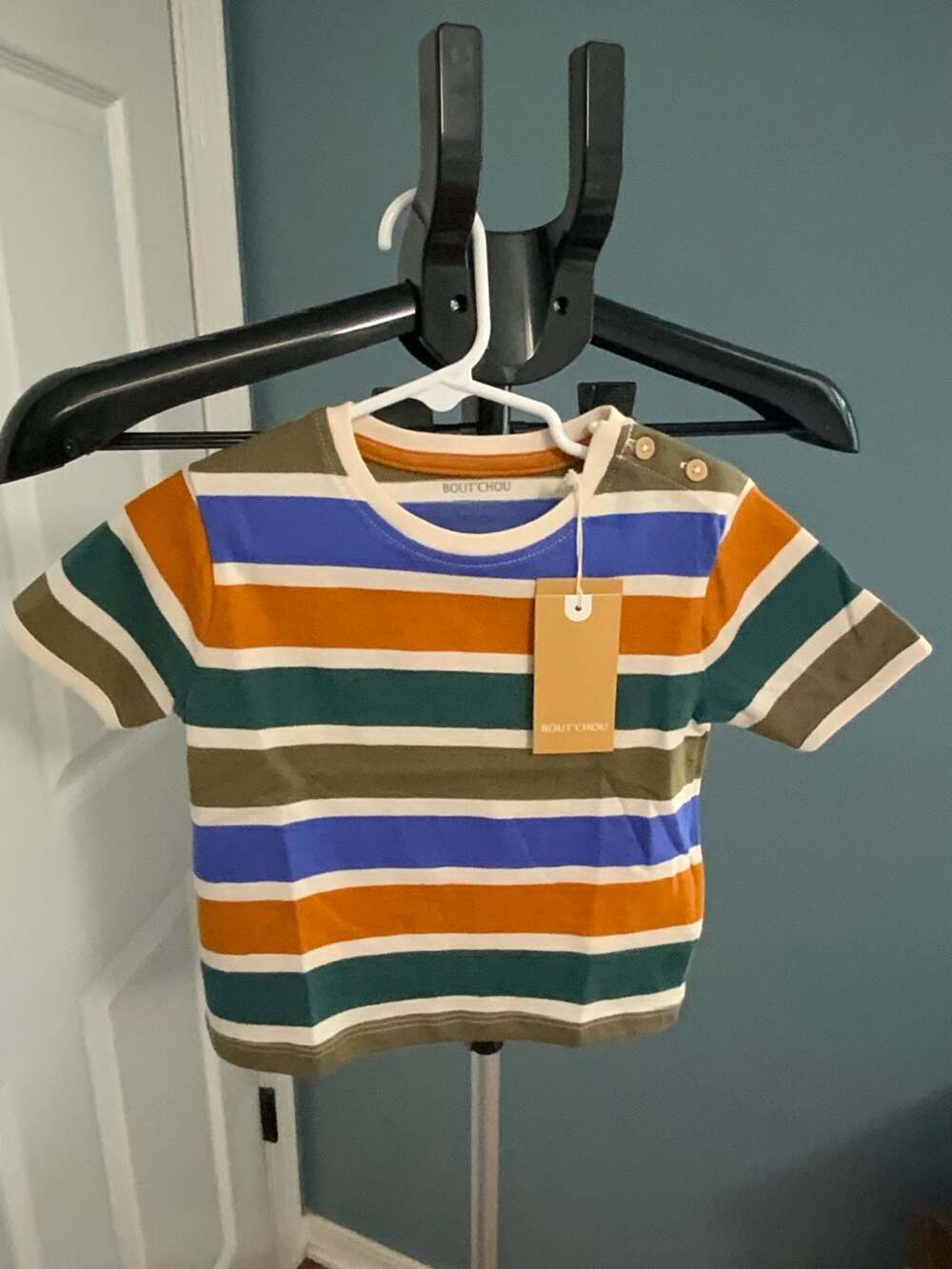 Bout'Chou Striped T-Shirt Boys Size 18M Multicolored Cotton